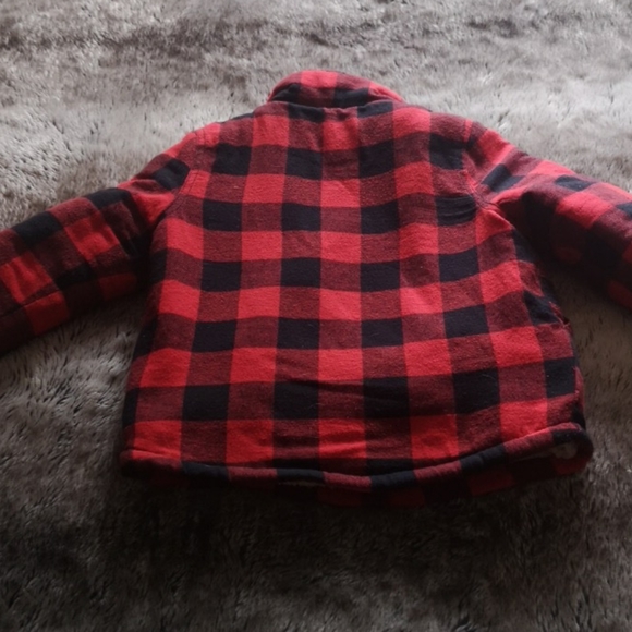 Kids Red Plaid Fall Jacket - Picture 4 of 4